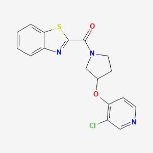 molecular formula C17H14ClN3O2S B2943692 Benzo[d]thiazol-2-yl(3-((3-chloropyridin-4-yl)oxy)pyrrolidin-1-yl)methanone CAS No. 2034273-29-3