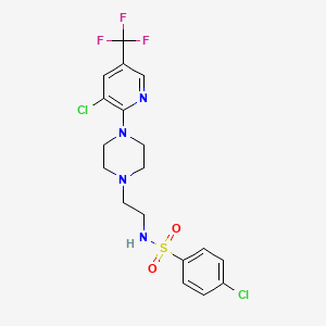 4-chloro-N-(2-{4-[3-chloro-5-(trifluoromethyl)-2-pyridinyl]piperazino}ethyl)benzenesulfonamide
