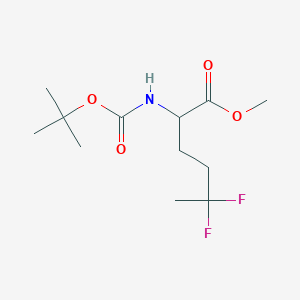 molecular formula C12H21F2NO4 B2943708 Methyl 5,5-difluoro-2-[(2-methylpropan-2-yl)oxycarbonylamino]hexanoate CAS No. 1260637-27-1