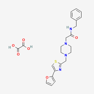 molecular formula C23H26N4O6S B2943720 N-benzyl-2-(4-((4-(furan-2-yl)thiazol-2-yl)methyl)piperazin-1-yl)acetamide oxalate CAS No. 1216537-46-0