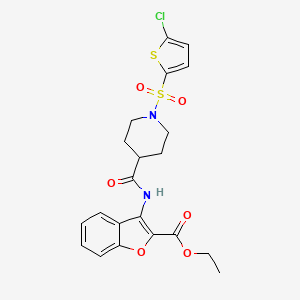 Ethyl 3-(1-((5-chlorothiophen-2-yl)sulfonyl)piperidine-4-carboxamido)benzofuran-2-carboxylate