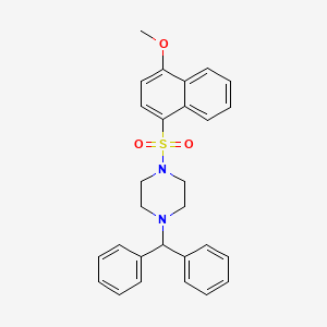 molecular formula C28H28N2O3S B2943725 1-(Diphenylmethyl)-4-[(4-methoxynaphthalen-1-yl)sulfonyl]piperazine CAS No. 457960-50-8