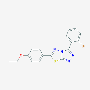 molecular formula C17H13BrN4OS B294373 3-(2-Bromophenyl)-6-(4-ethoxyphenyl)[1,2,4]triazolo[3,4-b][1,3,4]thiadiazole 