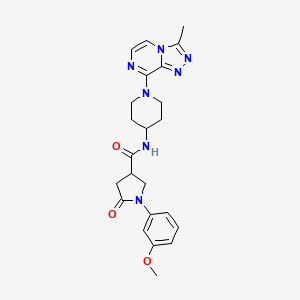 1-(3-methoxyphenyl)-N-(1-(3-methyl-[1,2,4]triazolo[4,3-a]pyrazin-8-yl)piperidin-4-yl)-5-oxopyrrolidine-3-carboxamide