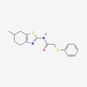 molecular formula C16H18N2OS2 B2943735 N-(6-methyl-4,5,6,7-tetrahydro-1,3-benzothiazol-2-yl)-2-(phenylsulfanyl)acetamide CAS No. 895481-46-6