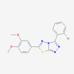 molecular formula C17H13BrN4O2S B294374 3-(2-Bromophenyl)-6-(3,4-dimethoxyphenyl)[1,2,4]triazolo[3,4-b][1,3,4]thiadiazole 