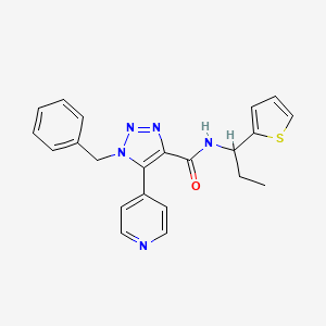 molecular formula C22H21N5OS B2943740 1-苄基-5-吡啶-4-基-N-[1-(2-噻吩基)丙基]-1H-1,2,3-三唑-4-甲酰胺 CAS No. 1795295-39-4