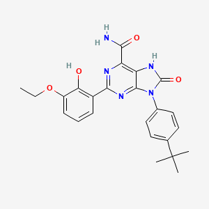9-(4-(tert-butyl)phenyl)-2-(3-ethoxy-2-hydroxyphenyl)-8-oxo-8,9-dihydro-7H-purine-6-carboxamide