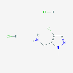 molecular formula C5H10Cl3N3 B2943754 (4-Chloro-1-methyl-1H-pyrazol-5-yl)methanamine dihydrochloride CAS No. 2095408-89-0