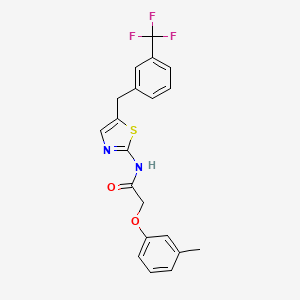 molecular formula C20H17F3N2O2S B2943757 2-(间甲苯氧基)-N-(5-(3-(三氟甲基)苄基)噻唑-2-基)乙酰胺 CAS No. 301176-08-9