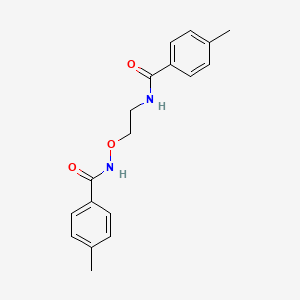 molecular formula C18H20N2O3 B2943760 4-methyl-N-(2-{[(4-methylbenzoyl)amino]oxy}ethyl)benzenecarboxamide CAS No. 343373-21-7