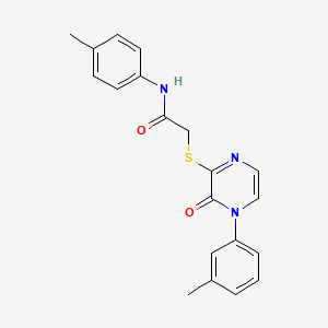 molecular formula C20H19N3O2S B2943762 N-(4-甲基苯基)-2-[4-(3-甲基苯基)-3-氧代吡嗪-2-基]硫代乙酰胺 CAS No. 942034-22-2