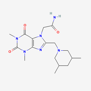 2-[8-[(3,5-Dimethylpiperidin-1-yl)methyl]-1,3-dimethyl-2,6-dioxopurin-7-yl]acetamide