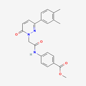 molecular formula C22H21N3O4 B2943775 4-[[2-[3-(3,4-二甲苯基)-6-氧代哒嗪-1-基]乙酰]氨基]苯甲酸甲酯 CAS No. 922953-19-3