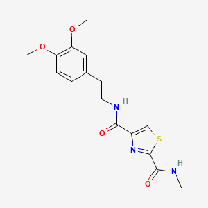 molecular formula C16H19N3O4S B2943776 N~4~-[2-(3,4-dimethoxyphenyl)ethyl]-N~2~-methyl-1,3-thiazole-2,4-dicarboxamide CAS No. 1251608-23-7