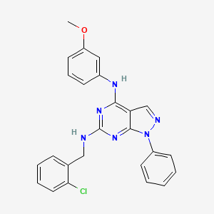 molecular formula C25H21ClN6O B2943779 N~6~-(2-氯苄基)-N~4~-(3-甲氧基苯基)-1-苯基-1H-吡唑并[3,4-d]嘧啶-4,6-二胺 CAS No. 955304-93-5