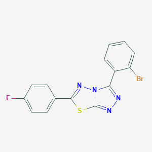 molecular formula C15H8BrFN4S B294378 3-(2-Bromophenyl)-6-(4-fluorophenyl)[1,2,4]triazolo[3,4-b][1,3,4]thiadiazole 