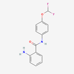 molecular formula C14H12F2N2O2 B2943781 2-氨基-N-[4-(二氟甲氧基)苯基]苯甲酰胺 CAS No. 744241-92-7