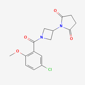 molecular formula C15H15ClN2O4 B2943783 1-(1-(5-氯-2-甲氧基苯甲酰)氮杂环丁-3-基)吡咯烷-2,5-二酮 CAS No. 1904235-83-1
