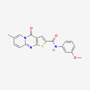 molecular formula C19H15N3O3S B2943790 N-(3-甲氧基苯基)-7-甲基-4-氧代-4H-吡啶并[1,2-a]噻吩并[2,3-d]嘧啶-2-甲酰胺 CAS No. 1021212-51-0