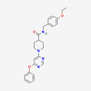 molecular formula C25H28N4O3 B2943794 N-(4-ethoxybenzyl)-1-(6-phenoxypyrimidin-4-yl)piperidine-4-carboxamide CAS No. 1115998-97-4