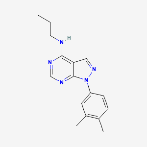 molecular formula C16H19N5 B2943798 1-(3,4-二甲基苯基)-N-丙基-1H-吡唑并[3,4-d]嘧啶-4-胺 CAS No. 872622-88-3