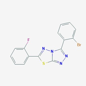 molecular formula C15H8BrFN4S B294380 3-(2-Bromophenyl)-6-(2-fluorophenyl)[1,2,4]triazolo[3,4-b][1,3,4]thiadiazole 