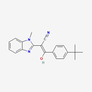 molecular formula C21H21N3O B2943801 (E)-3-(4-(tert-butyl)phenyl)-2-(1-methyl-1H-benzo[d]imidazol-2(3H)-ylidene)-3-oxopropanenitrile CAS No. 476279-59-1