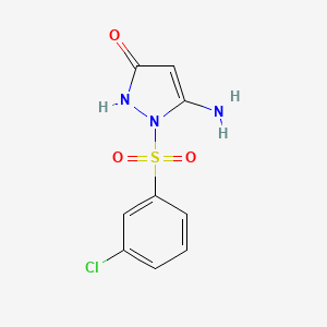 molecular formula C9H8ClN3O3S B2943804 5-amino-1-((3-chlorophenyl)sulfonyl)-1H-pyrazol-3-ol CAS No. 2034469-90-2