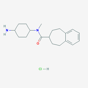 molecular formula C19H29ClN2O B2943805 N-(4-Aminocyclohexyl)-N-methyl-6,7,8,9-tetrahydro-5H-benzo[7]annulene-7-carboxamide;hydrochloride CAS No. 2418648-27-6