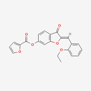 molecular formula C22H16O6 B2943806 (Z)-2-(2-乙氧基亚苄基)-3-氧代-2,3-二氢苯并呋喃-6-基呋喃-2-甲酸酯 CAS No. 622824-74-2