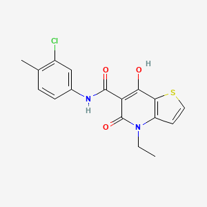 N-(3-chloro-4-methylphenyl)-4-ethyl-7-hydroxy-5-oxo-4,5-dihydrothieno[3,2-b]pyridine-6-carboxamide