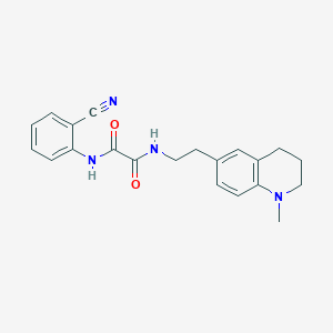 molecular formula C21H22N4O2 B2943815 N1-(2-cyanophenyl)-N2-(2-(1-methyl-1,2,3,4-tetrahydroquinolin-6-yl)ethyl)oxalamide CAS No. 946312-01-2