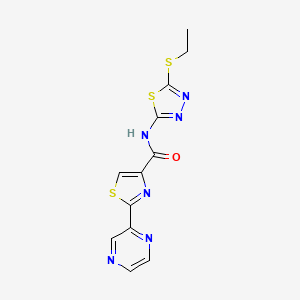 N-(5-(ethylthio)-1,3,4-thiadiazol-2-yl)-2-(pyrazin-2-yl)thiazole-4-carboxamide