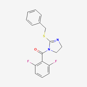 molecular formula C17H14F2N2OS B2943825 (2-(benzylthio)-4,5-dihydro-1H-imidazol-1-yl)(2,6-difluorophenyl)methanone CAS No. 851864-02-3