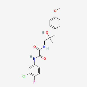 molecular formula C19H20ClFN2O4 B2943826 N1-(3-chloro-4-fluorophenyl)-N2-(2-hydroxy-3-(4-methoxyphenyl)-2-methylpropyl)oxalamide CAS No. 1396847-38-3