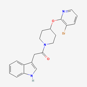 molecular formula C20H20BrN3O2 B2943837 1-(4-((3-bromopyridin-2-yl)oxy)piperidin-1-yl)-2-(1H-indol-3-yl)ethanone CAS No. 1448066-25-8