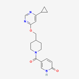 5-(4-(((6-cyclopropylpyrimidin-4-yl)oxy)methyl)piperidine-1-carbonyl)pyridin-2(1H)-one