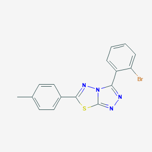 molecular formula C16H11BrN4S B294384 3-(2-Bromophenyl)-6-(4-methylphenyl)[1,2,4]triazolo[3,4-b][1,3,4]thiadiazole 