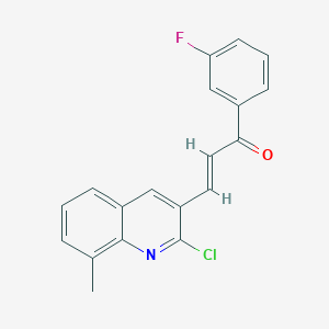 molecular formula C19H13ClFNO B2943846 (E)-3-(2-氯-8-甲基喹啉-3-基)-1-(3-氟苯基)丙-2-烯-1-酮 CAS No. 1798966-65-0