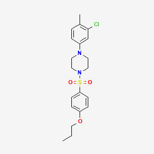 molecular formula C20H25ClN2O3S B2943848 1-(3-Chloro-4-methylphenyl)-4-(4-propoxybenzenesulfonyl)piperazine CAS No. 694499-46-2