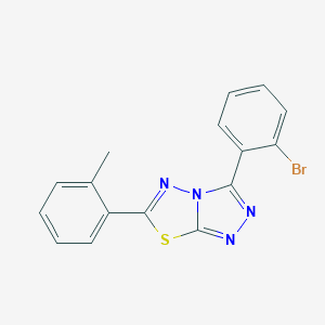 molecular formula C16H11BrN4S B294385 3-(2-Bromophenyl)-6-(2-methylphenyl)[1,2,4]triazolo[3,4-b][1,3,4]thiadiazole 