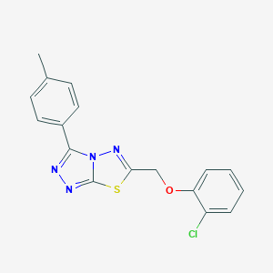 molecular formula C17H13ClN4OS B294386 6-[(2-Chlorophenoxy)methyl]-3-(4-methylphenyl)[1,2,4]triazolo[3,4-b][1,3,4]thiadiazole 