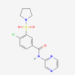 4-chloro-N-(pyrazin-2-yl)-3-(pyrrolidin-1-ylsulfonyl)benzamide