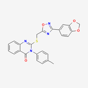 2-(((3-(benzo[d][1,3]dioxol-5-yl)-1,2,4-oxadiazol-5-yl)methyl)thio)-3-(p-tolyl)quinazolin-4(3H)-one