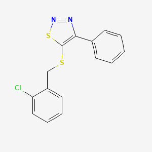 molecular formula C15H11ClN2S2 B2943886 2-Chlorobenzyl 4-phenyl-1,2,3-thiadiazol-5-yl sulfide CAS No. 338398-46-2