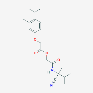 molecular formula C20H28N2O4 B2943900 [2-[(2-Cyano-3-methylbutan-2-yl)amino]-2-oxoethyl] 2-(3-methyl-4-propan-2-ylphenoxy)acetate CAS No. 1117826-39-7