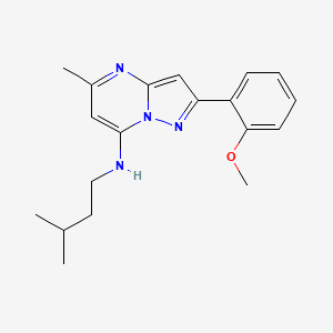molecular formula C19H24N4O B2943906 2-(2-methoxyphenyl)-5-methyl-N-(3-methylbutyl)pyrazolo[1,5-a]pyrimidin-7-amine CAS No. 950301-16-3