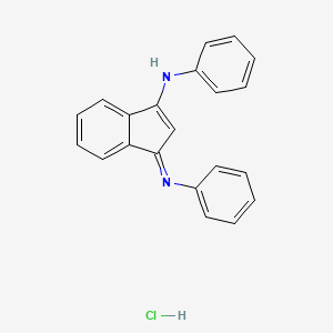 molecular formula C21H17ClN2 B2943917 (1-(氮杂苯亚甲基)茚-3-基)苯胺盐酸盐 CAS No. 22525-53-7