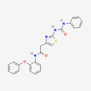 molecular formula C24H20N4O3S B2943918 N-(2-苯氧基苯基)-2-(2-(3-苯基脲基)噻唑-4-基)乙酰胺 CAS No. 921474-73-9